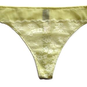 VICTORIA'S SECRET VERY SEXY YELLOW MESH THONG PANTY